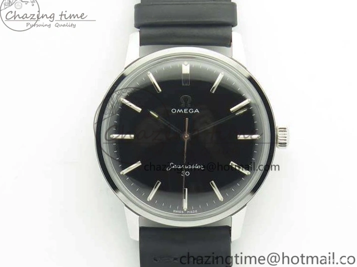 0301 EasyCare Seamaster 30 1962 SS TW Best Edition Black Dial On Leather Strap MIYOTA 8079